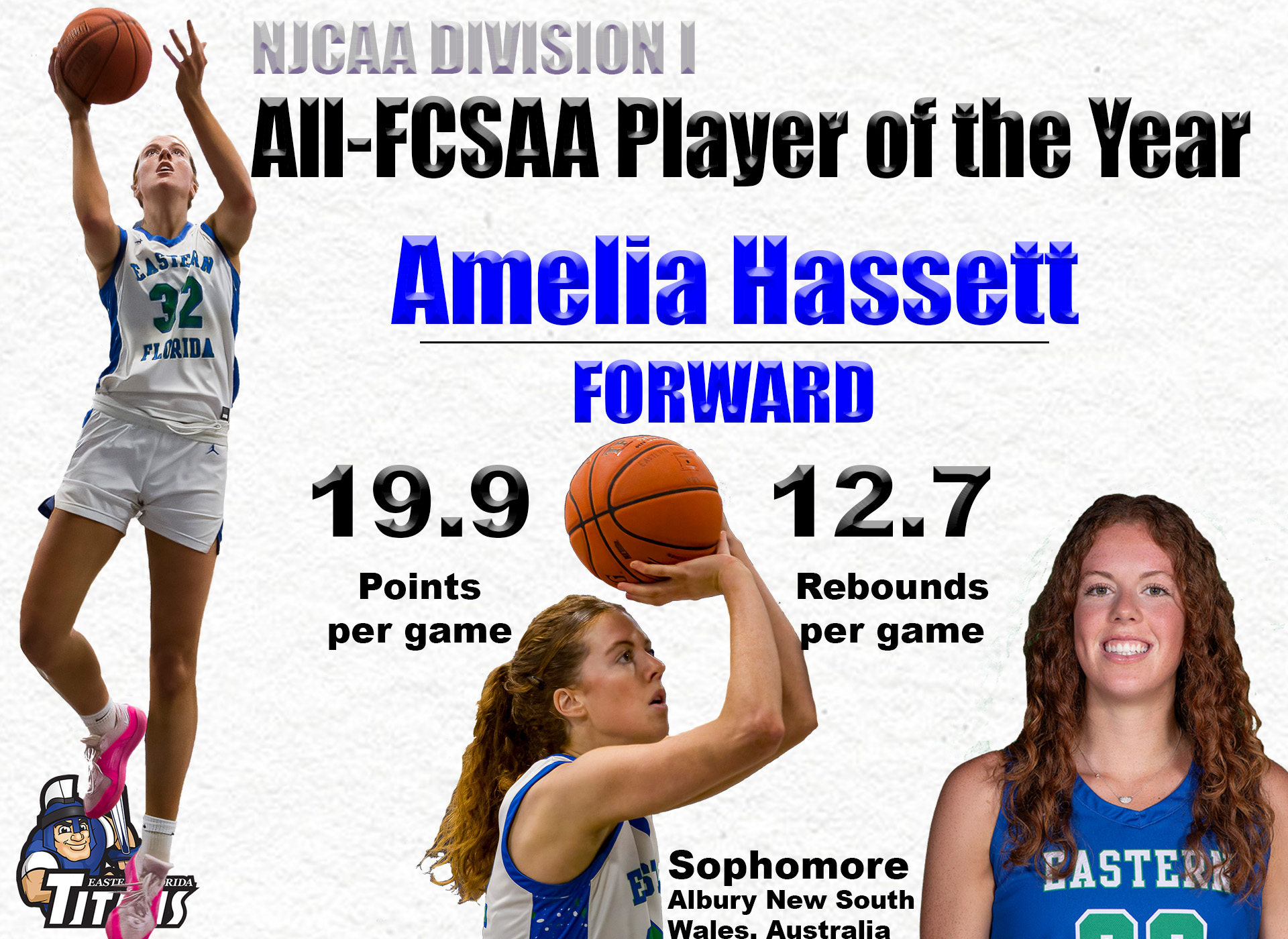 Amelia Hassett named FCSAA Women's Basketball Player of the Year