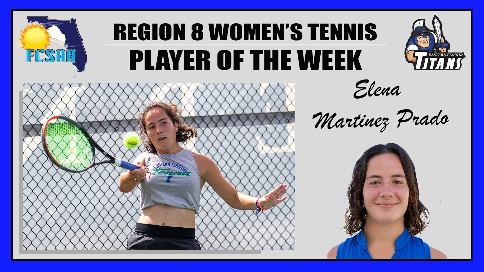 Elena Martinez Prado named Region VIII Player of Week