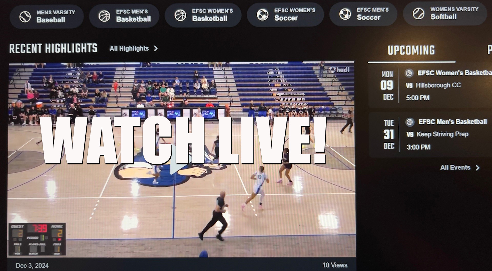 Watch games live