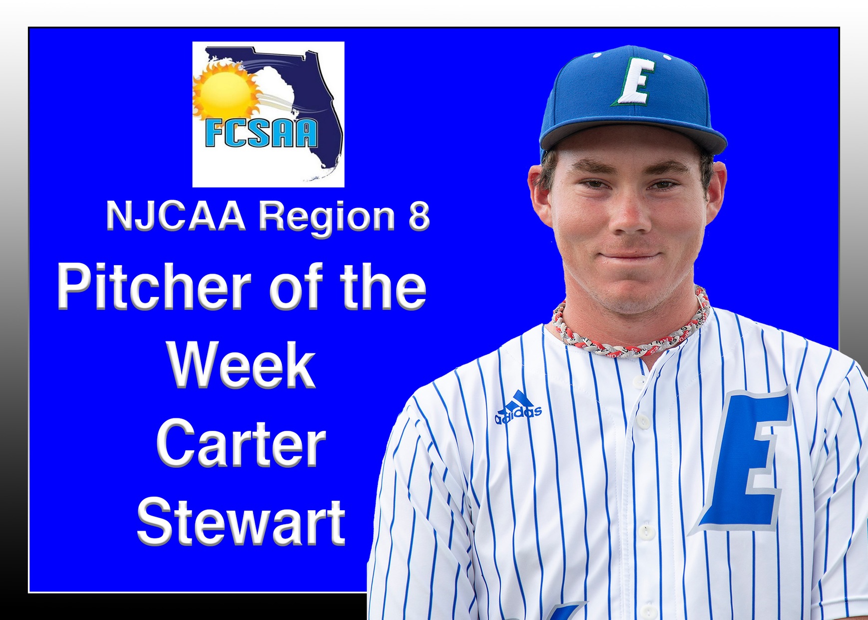 Carter Stewart named NJCAA Region 8 Pitcher of the Week