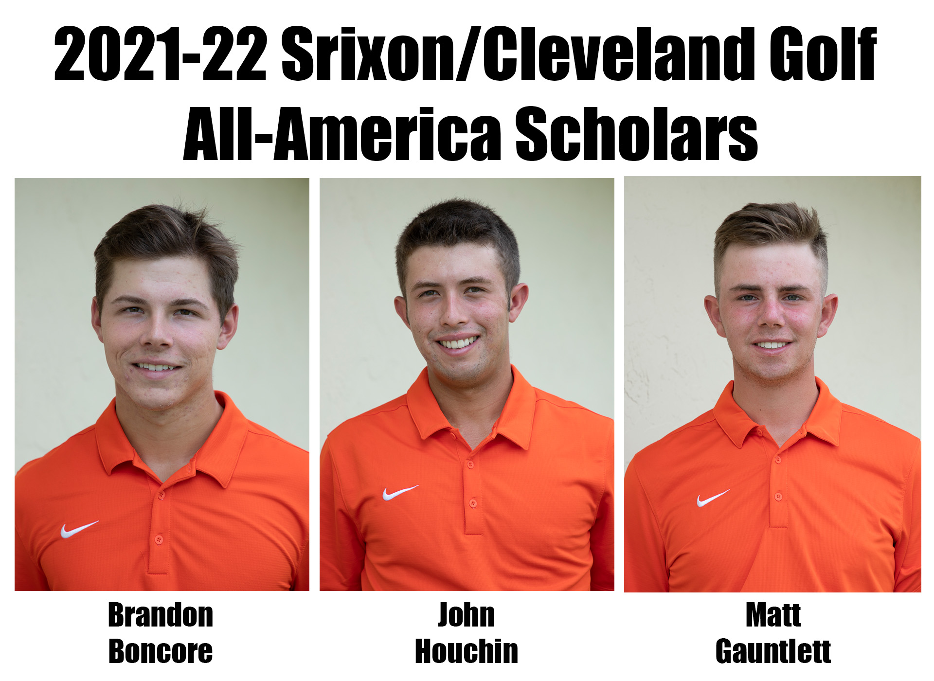 Trio of men's golfers named All-America Scholars