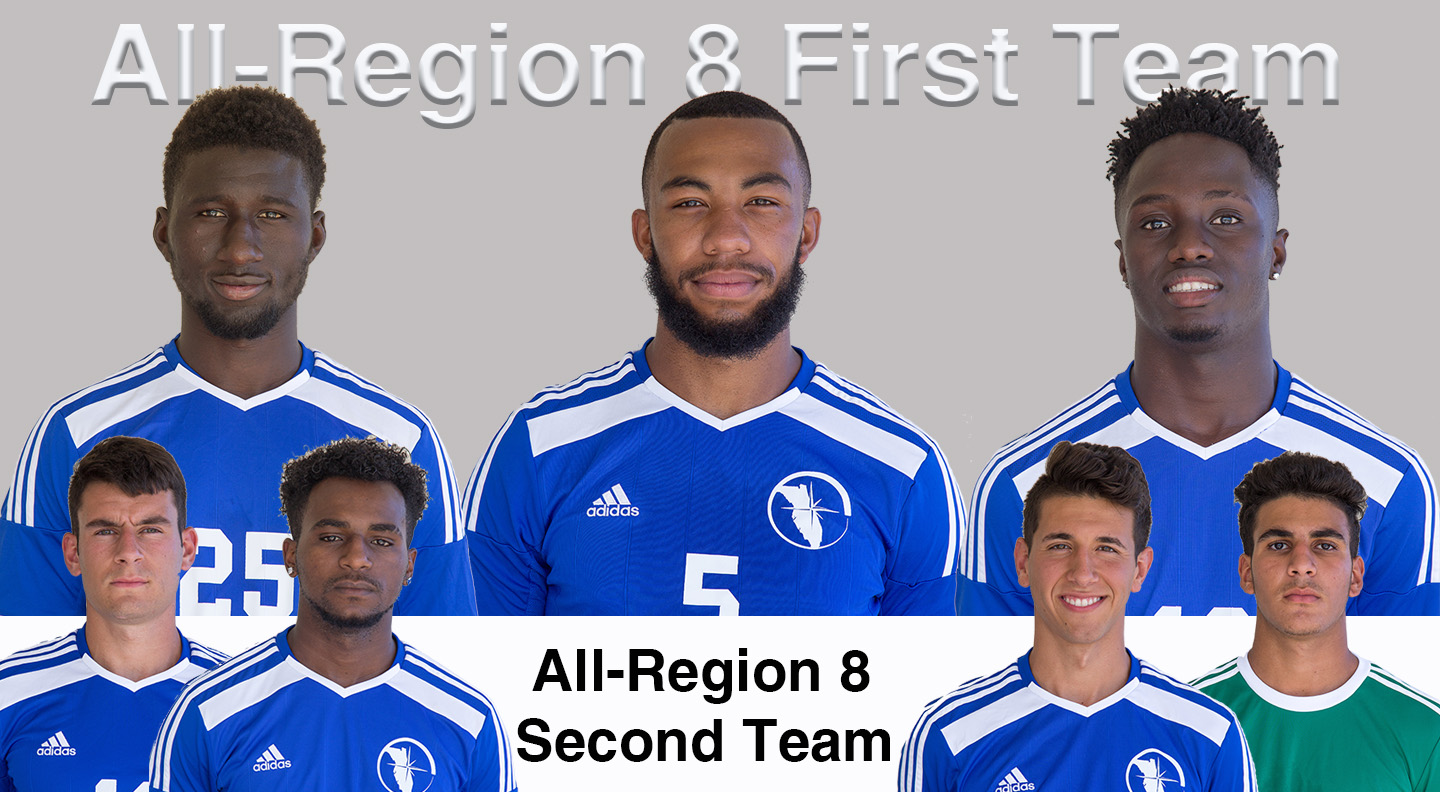 Seven men's soccer players recognized by Region 8