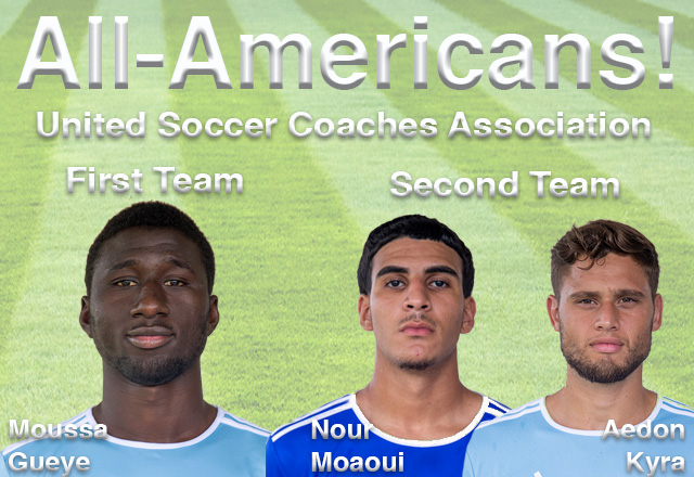 Men's soccer players Gueye, Kyra and Moaoui named United Soccer All-Americans